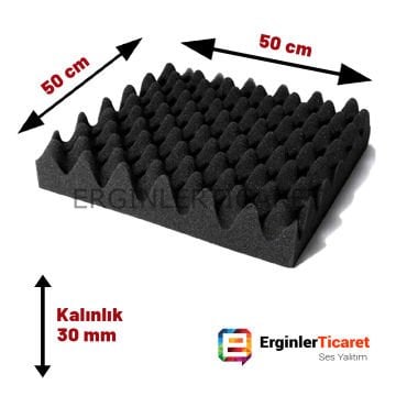 Yanmaz Akustik Yumurta Süngeri 30mm 50Dns 50cm X 50cm