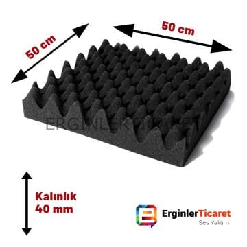 Yanmaz Akustik Yumurta Süngeri 40mm 50Dns 50cm X 50cm