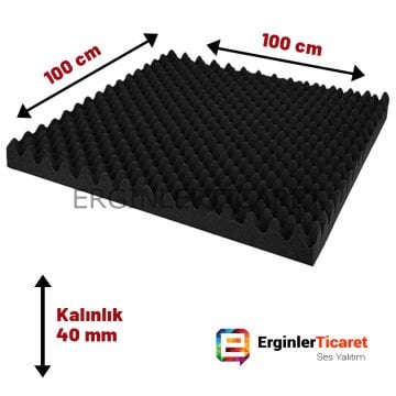 Yanmaz Akustik Yumurta Süngeri 40mm 50Dns 100cm X 100cm