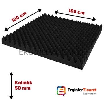 Yanmaz Akustik Yumurta Süngeri 50mm 50Dns 100cm X 100cm