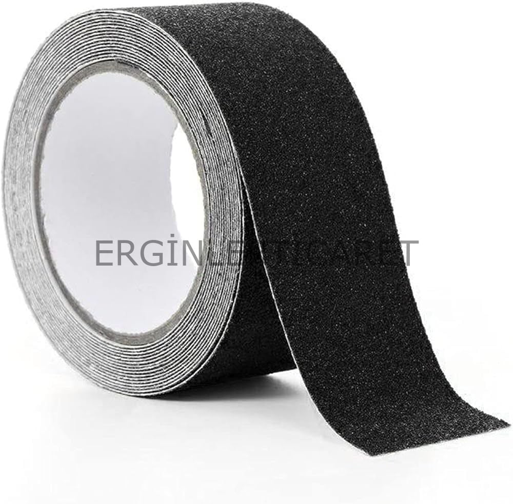 Zemin Kaydırmaz Bant 5cm x 25mt | Kaymaz Bant Siyah Rulo