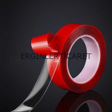 Çift Taraflı Silikon Şeffaf Bant 9mm x 33mt