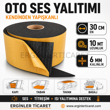 Oto Ses Yalıtımı 30 cm 10 mt 6 mm Kalınlık
