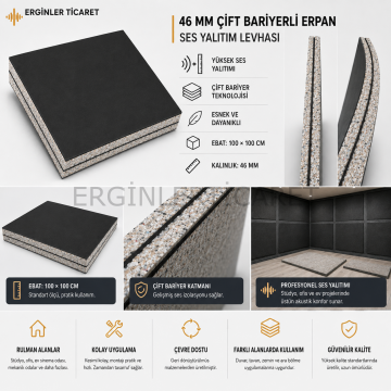 46 mm Çift Bariyerli Keçeli Ses Yalıtım Malzemesi | Erpan veya Bondex
