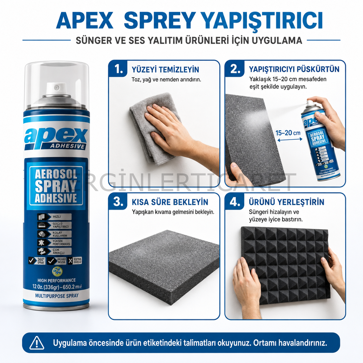 Sünger Kumaş Yapıştırıcı – Akustik Yapıştırıcı Apex
