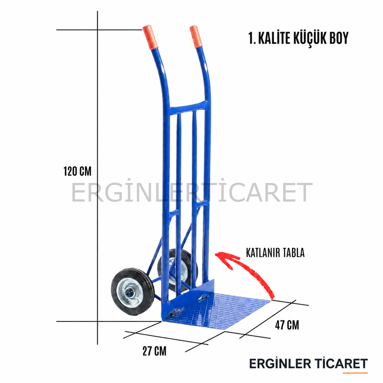 Küçük Boy Katlanır Tablalı Yük Taşıma El Arabası