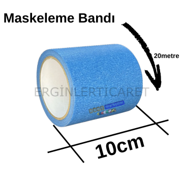 Maskeleme Kağıt Bant Geniş taban bandı 100mmx20mt Mavi