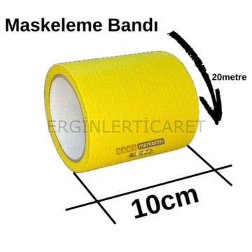 Maskeleme Kağıt Bant Geniş taban bandı 100mmx20mt SARI