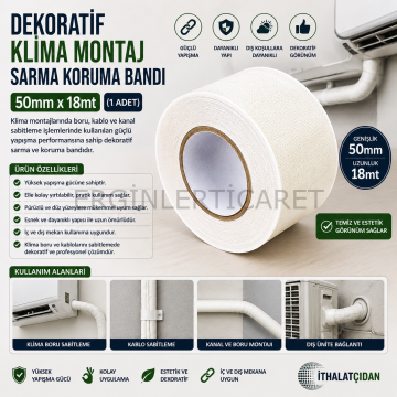 Dekoratif Klima Montaj Bandı 50mmx18mt (1adet)