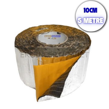 Araç Oto Ses Isı Yalıtım Bandı 3mm x 10cm x 5metre Alüminyum Folyolu Kauçuk Bant Izolasyon Malzemesi