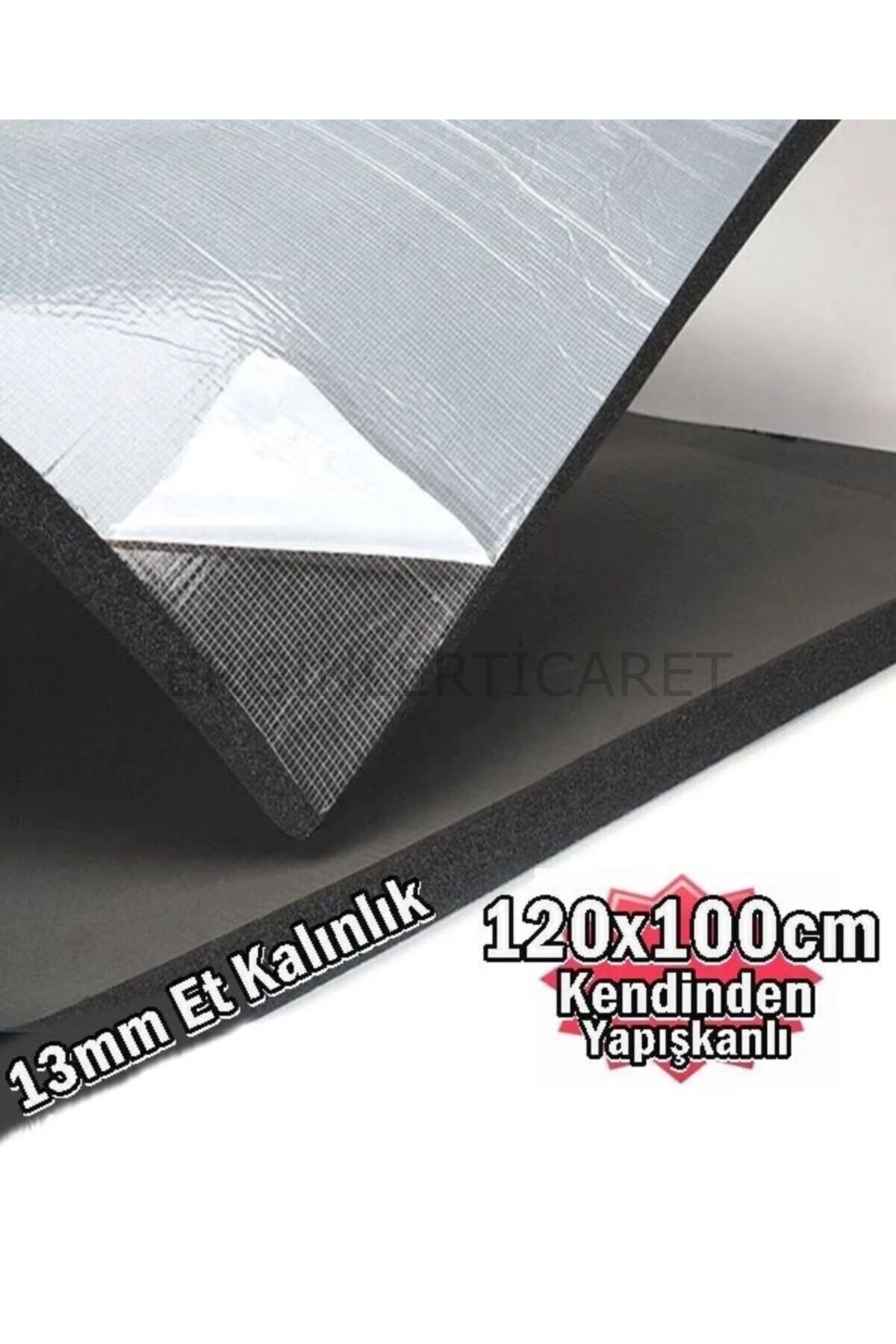 Araç Oto Ses Isı 13mm Kauçuk Izolasyon Karavan Yalıtım Malzemesi 120cmx100cm Levha Yapışkanlı