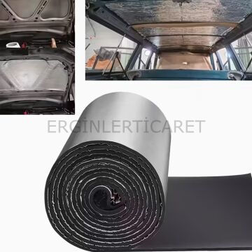 Kaput Altı Alüminyum Folyolu Yalıtım 120x100cm 6mm Yapışkanlı Karavan Oto Ses Yalıtım