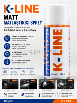 K-LINE MATT Matlaştırıcı Sprey 400 ml Fotoğraf ve Ürün Çekimi İçin Anti Reflektif Yansıma Önleyici Sprey