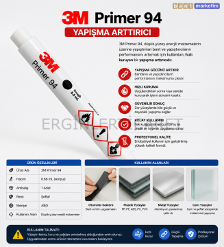 3M Primer 94 Ampul 0.66 Ml Yapışma Arttırıcı 1 adet