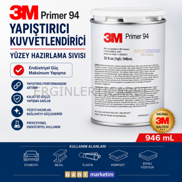 3M Primer 94 Yüzey Hazırlama Sıvısı Yapıştırıcı Güçlendirici 946 ml