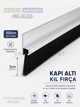 Kapı Altı Fırçası Kendinden Yapışkanlı 100cm Kıl Boyu 3cm