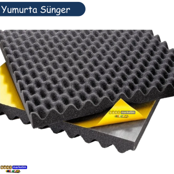 Akustik Yumurta Sünger Yapışkanlı 50 Dns 40mm 100cmx100cm