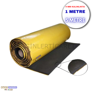 Araç Oto Ses Yalıtımı Kauçuk Köpüğü Bantlı 9mm 100x500 1 Top 5m²