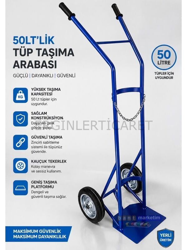 Tüp Taşıma Arabası Tekli 50lt