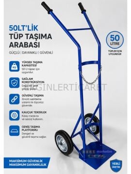 Tüp Taşıma Arabası Tekli 50lt
