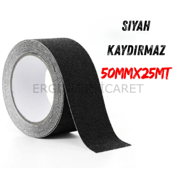 Merdiven Ve Zemin Kaydırmaz Kaymaz Bant 50mm X 25mt Siyah