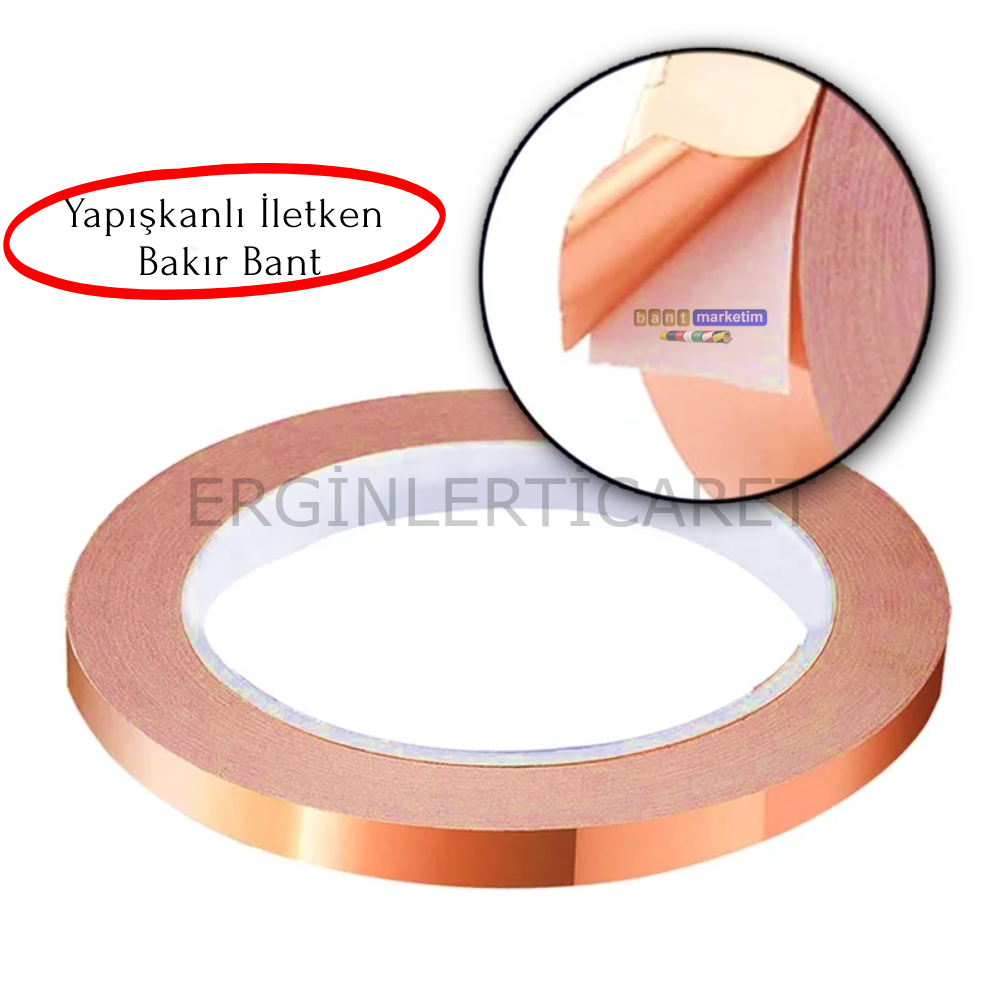 Bakır Folyo İletken Bant 9mmx10mt