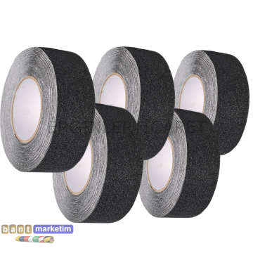 5 Adet Merdiven Ve Zemin Kaydırmaz Kaymaz Bant 50mm X 25mt Siyah