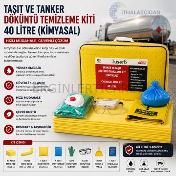 Tanker Ve Taşıt Döküntü Temizleme Kiti 40 Lt (Kimyasal)