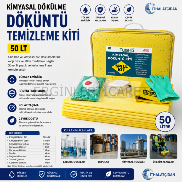 Kimyasal Dökülme Döküntü Temizleme Kiti 50 Lt
