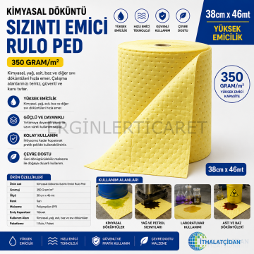 Kimyasal Döküntü Sızıntı Emici Rulo Ped 350 Gram/m2 38cmx46mt