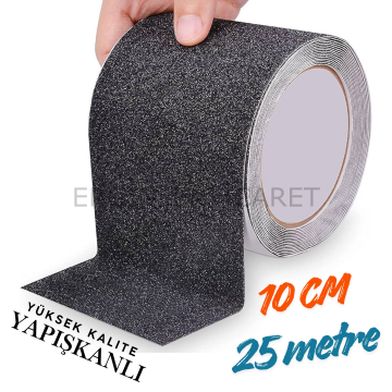 Siyah Merdiven ve Zemin Kaydırmaz Kaymaz Bant 100mm X 25mt