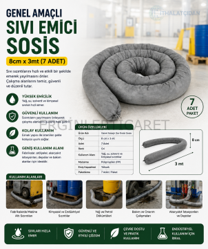 Genel Amaçlı Sıvı Emici Sosis 8cmx3mt (7adet)
