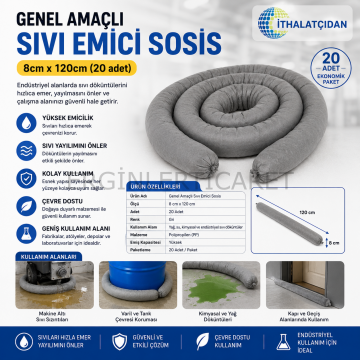 Genel Amaçlı Sıvı Emici Sosis 8cmx120cm (20adet)
