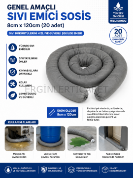 Genel Amaçlı Sıvı Emici Sosis 8cmx120cm (20adet)