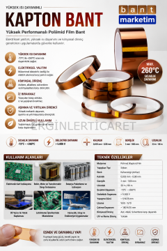 Isıya Dayanıklı Kapton Bant 19mmx33mt