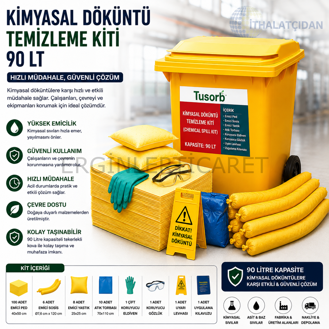 Kimyasal Döküntü Temizleme Kiti 90 Lt