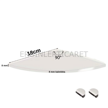 2 Adet 8mm Pleksi Hayalet v Raf | Banyo Mutfak Organizer Düzenleyici Metal Ayak Bağlantlı 18cm
