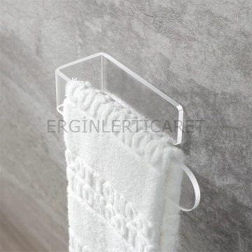 Akrilik 8mm Şeffaf Pleksiglas Havlu, Kağıt Rulo Havluluk, Peçetelik, Yapışkanlı Tasarım, Banyo Askısı