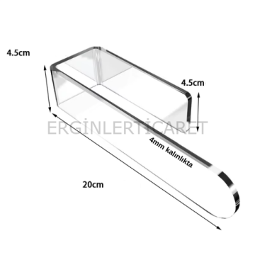 Akrilik 4mm Şeffaf Pleksiglas Havlu, Kağıt Rulo Havluluk, Peçetelik, Yapışkanlı Tasarım, Banyo Askısı