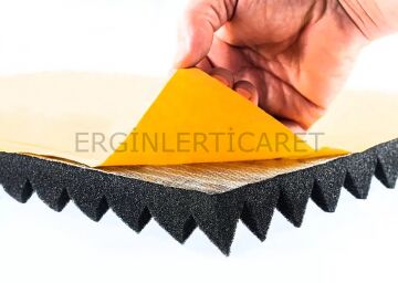 Yanmaz Akustik Ses Yalıtımı Bantlı Piramit Sünger (4cm) Ebat 48x48 (20Adet)