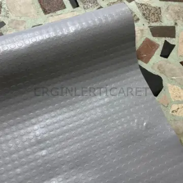PVC Desenli Zemin Kaplama Muşambası 2mm 1x5 Metre Kaymaz Araç Konteyner Oto Taban Kaplaması Gri