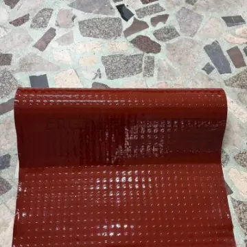 PVC Desenli Zemin Kaplama Muşambası 2mm 1x5 Metre Kaymaz Araç Konteyner Oto Taban Kaplaması Bordo