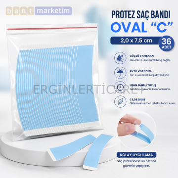 Protez Saç Bandı 36'lı Güçlü Yapışkanlı Saç Sistemi Peruk ve Postiş Bandı Mavi